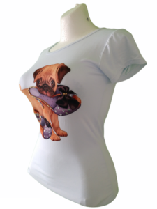 Blusa para mujer o niña unitalla perrito con pedrería